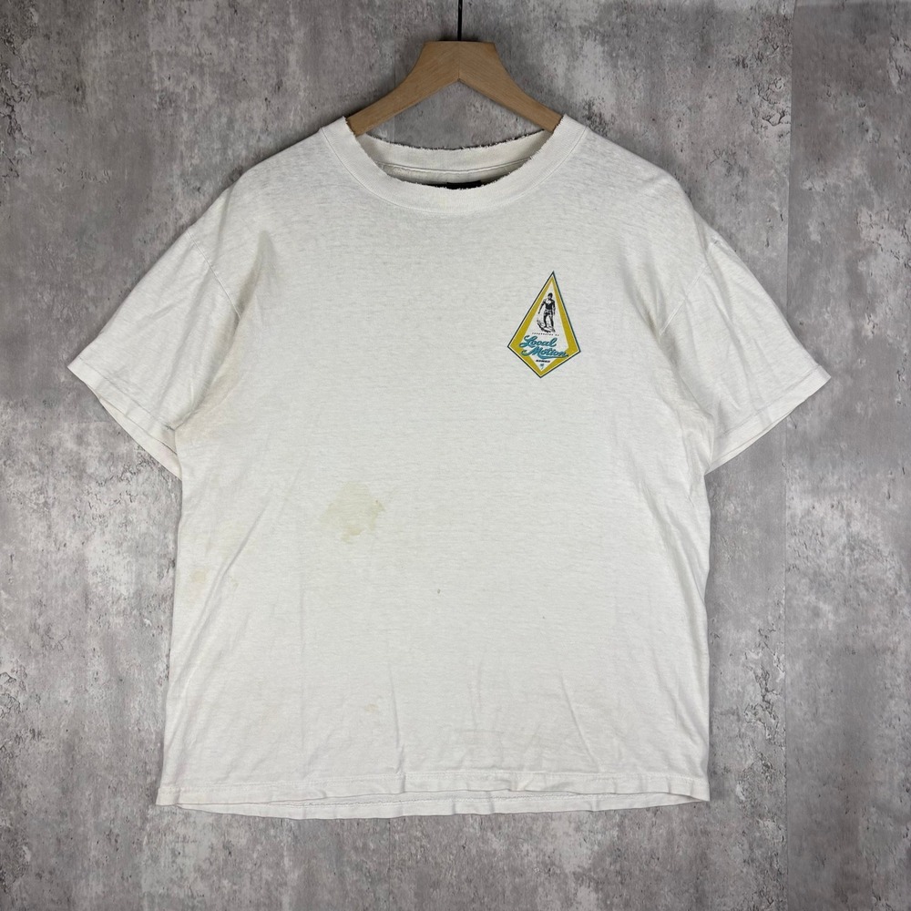 Vintage Single Stitch Local Motion Hawaii Surf T-Shirt White Large Graphic Tee